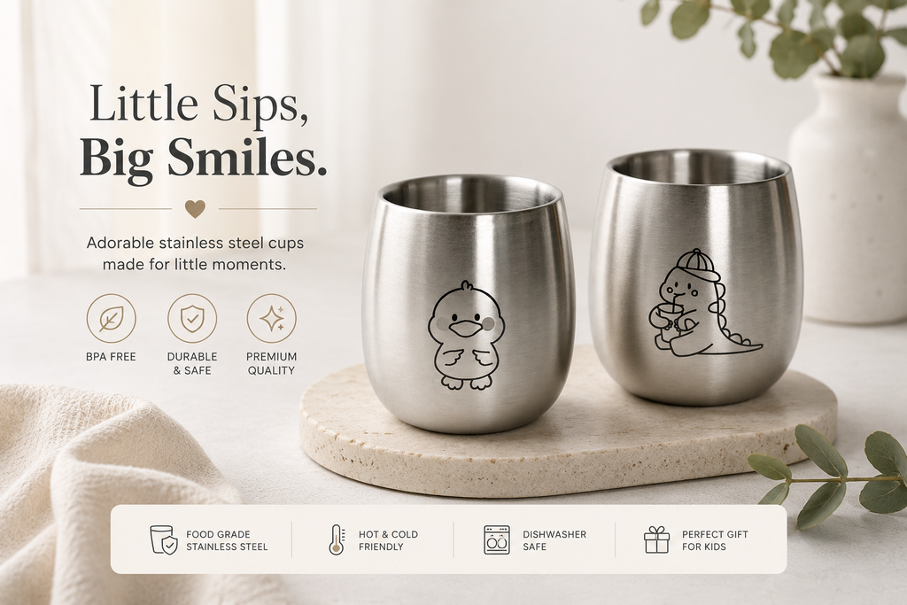 Little Sips, Big Smiles — kids stainless steel cups